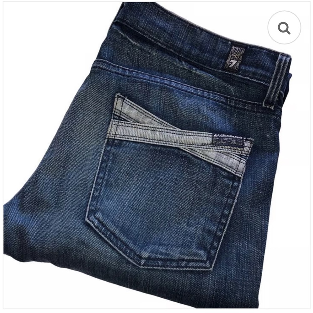 7 For All Mankind Women's 25 Blue Roxanne Low-Rise Dark Wash Slim Blue Jeans